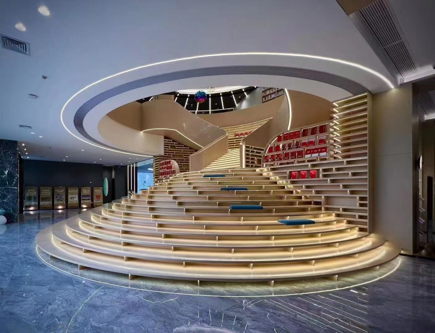 臺(tái)山博富·福美圖書館項(xiàng)目設(shè)計(jì)案例、裝修效果圖